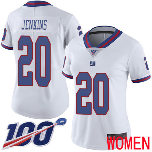 Women New York Giants #20 Janoris Jenkins Limited White Rush Vapor Untouchable 100th Season Football NFL Jersey->new york giants->NFL Jersey